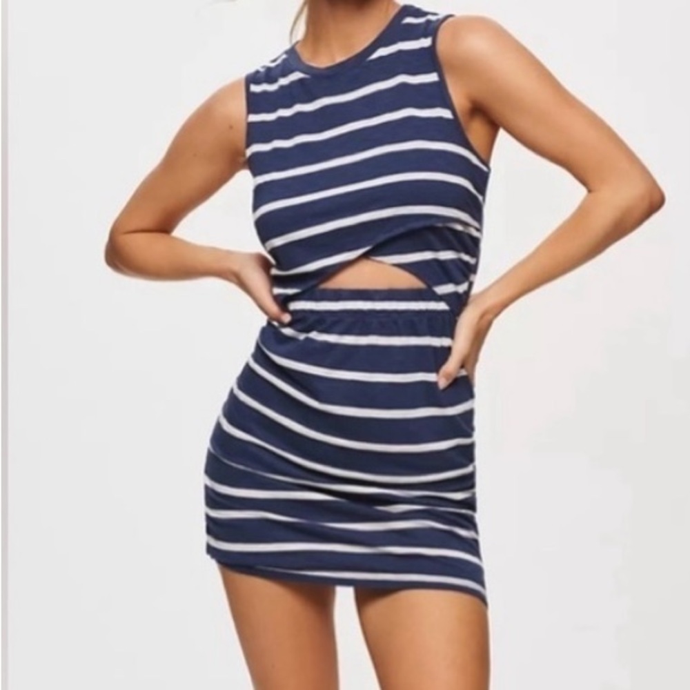 Anthropologie T.La Navy and Cream Striped Dress